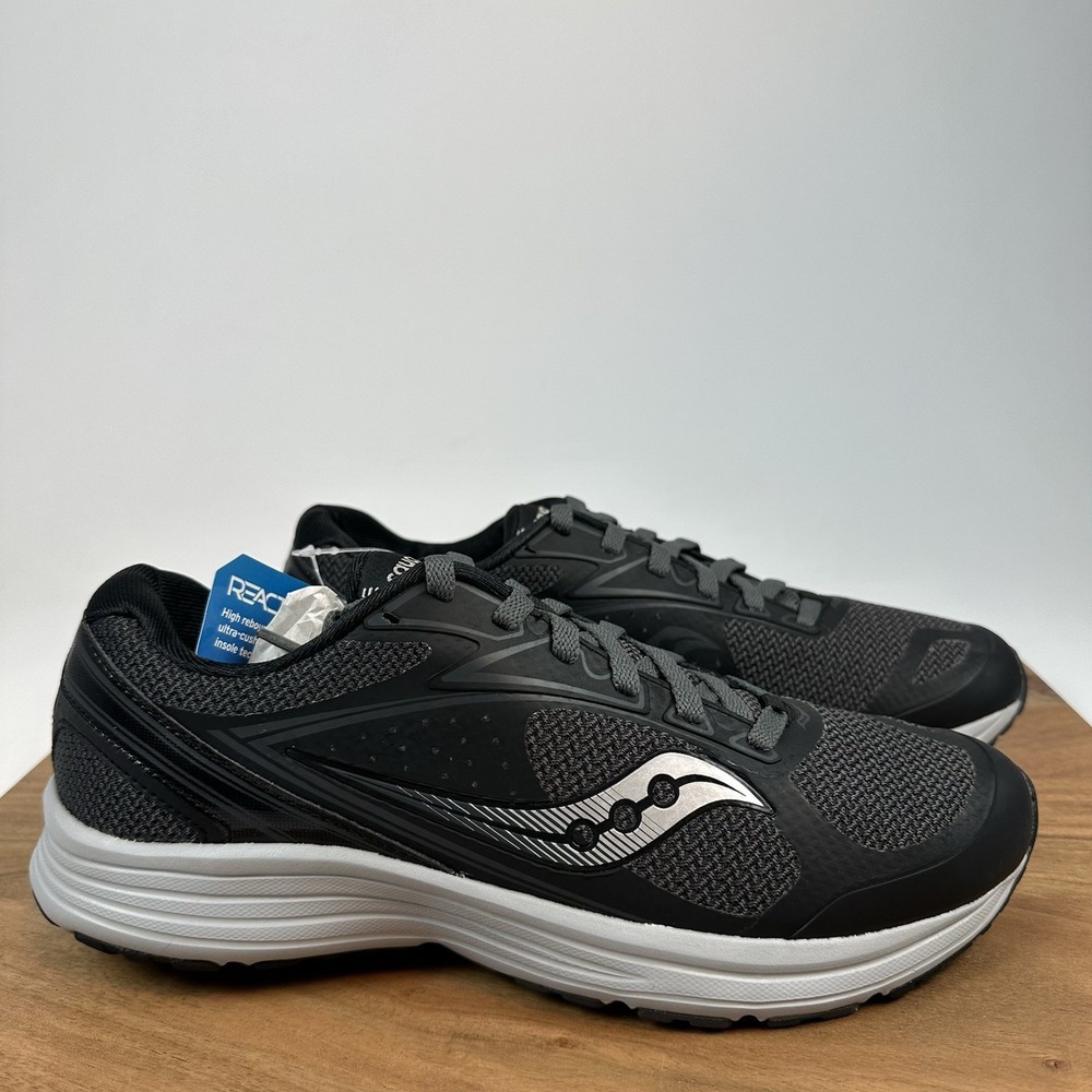 New Mens Saucony Grid Seeker Black Athletic Running Sneakers Shoes Size 10 M